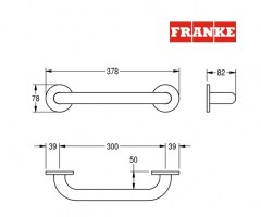 BARRA SUJECION 30cm ACERO INOX CONTINA FRANKE